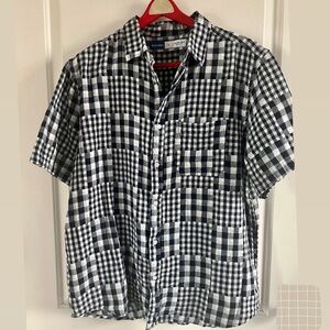 Vintage Old Navy 100% cotton Gingham Patch Button Up Regular Fit Size XL